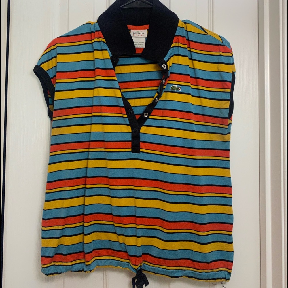 Multi color strip Lacoste shirt